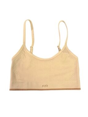 Joja Vanilla Ribbed Spaghetti Strap Athletic Crop Top Nylon Spandex NWOT